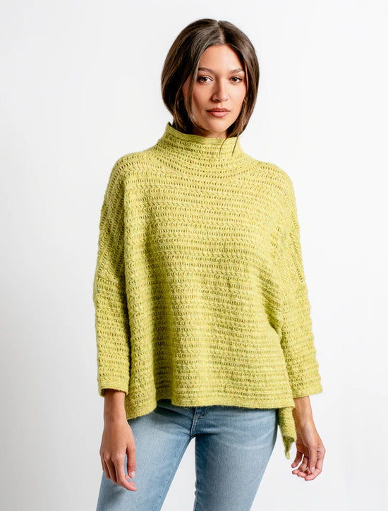 Boho Romana Mock Turtleneck Sweater - Retro Olive