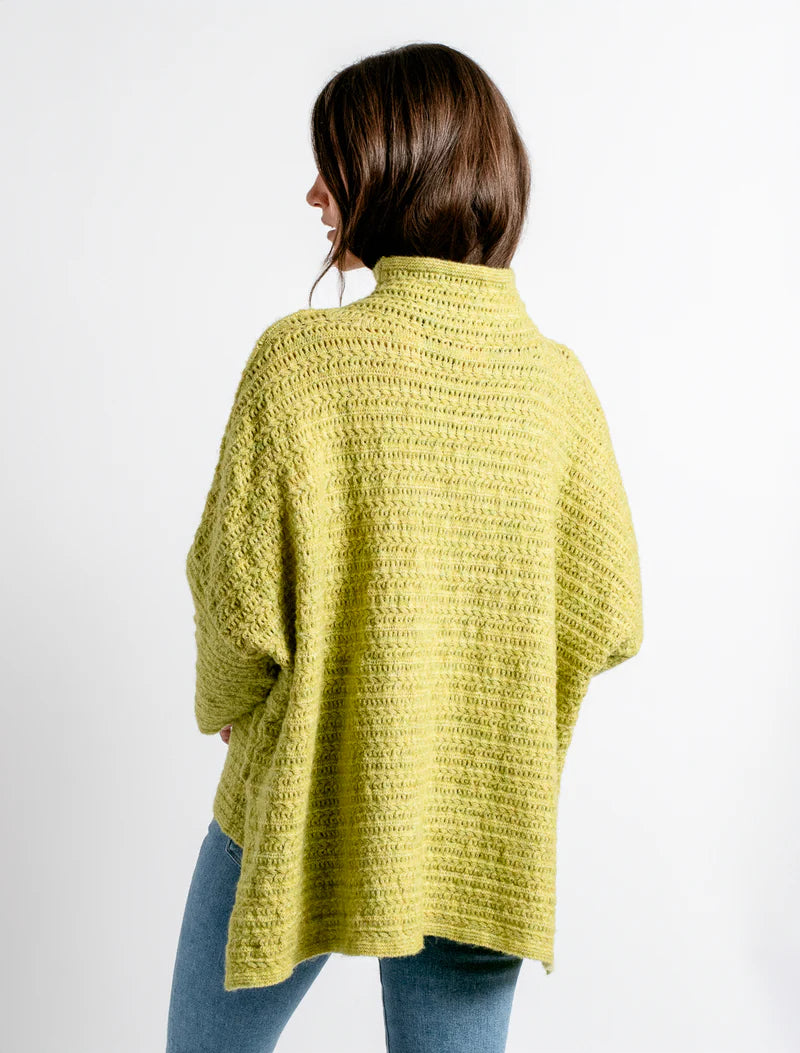 Boho Romana Mock Turtleneck Sweater - Retro Olive