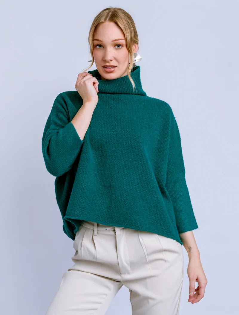Aja London Tneck Sweater - Teal