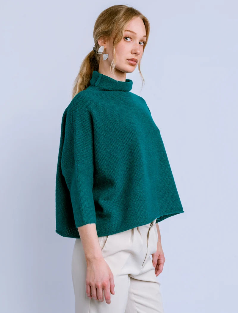 Aja London Tneck Sweater - Teal