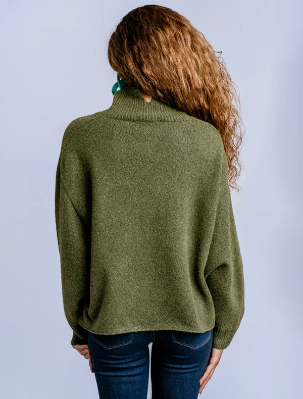 Echo Turtleneck Sweater - Olive Jade