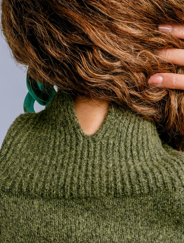 Echo Turtleneck Sweater - Olive Jade