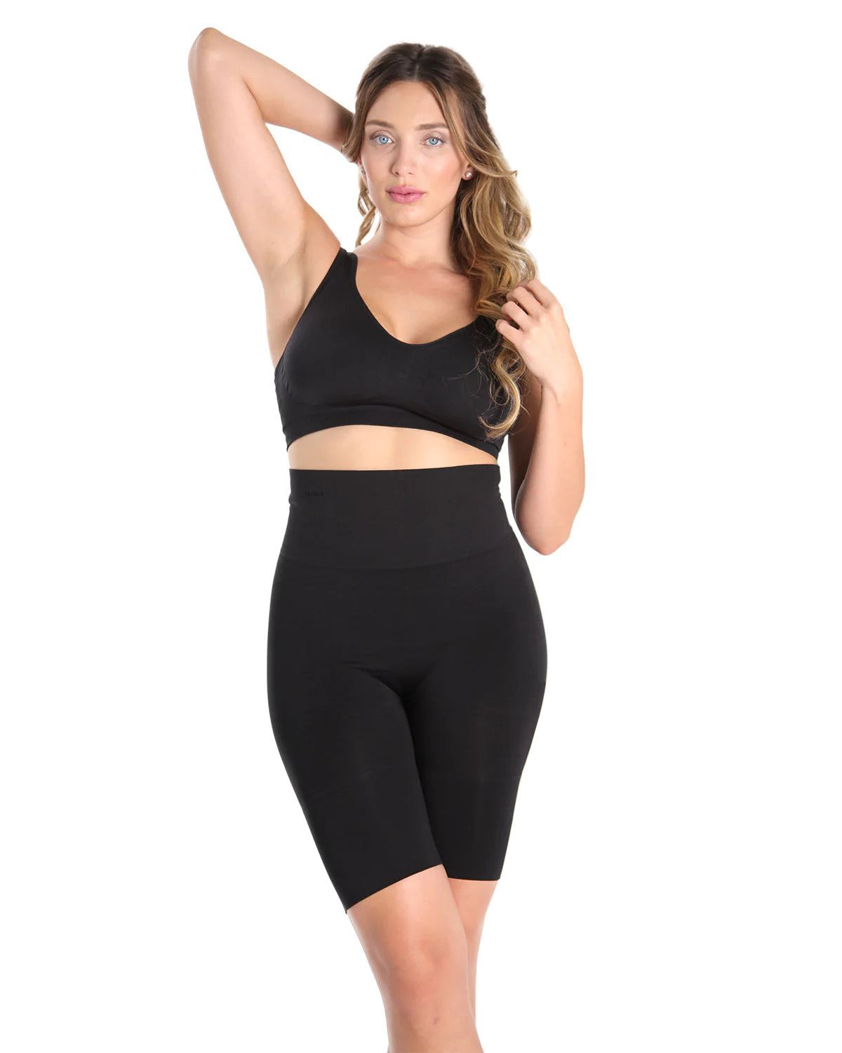 High Waisted Thigh Shapers - Black