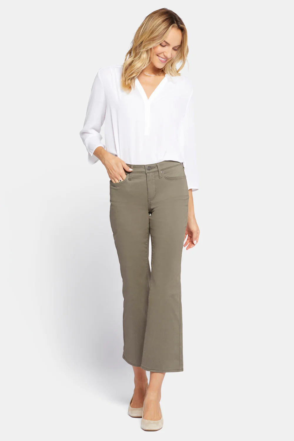 Julia Relaxed Flare Pants - Ripe Olive