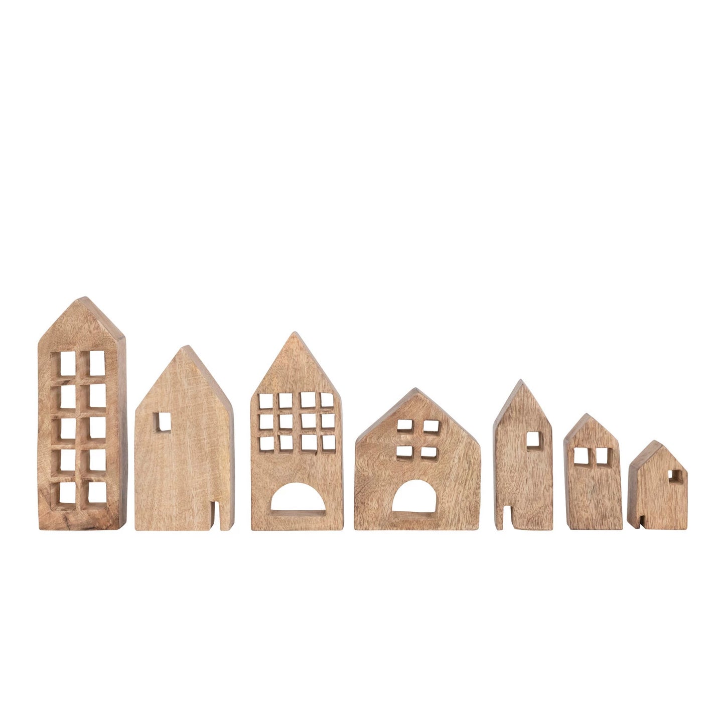 Mango Wood Houses - Set of 7