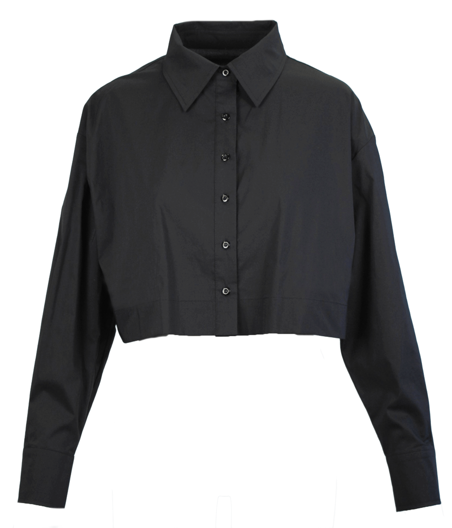 Cropped Long Sleeved Top - Black