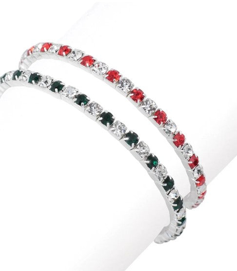 Holiday Crystal Bracelet - Red