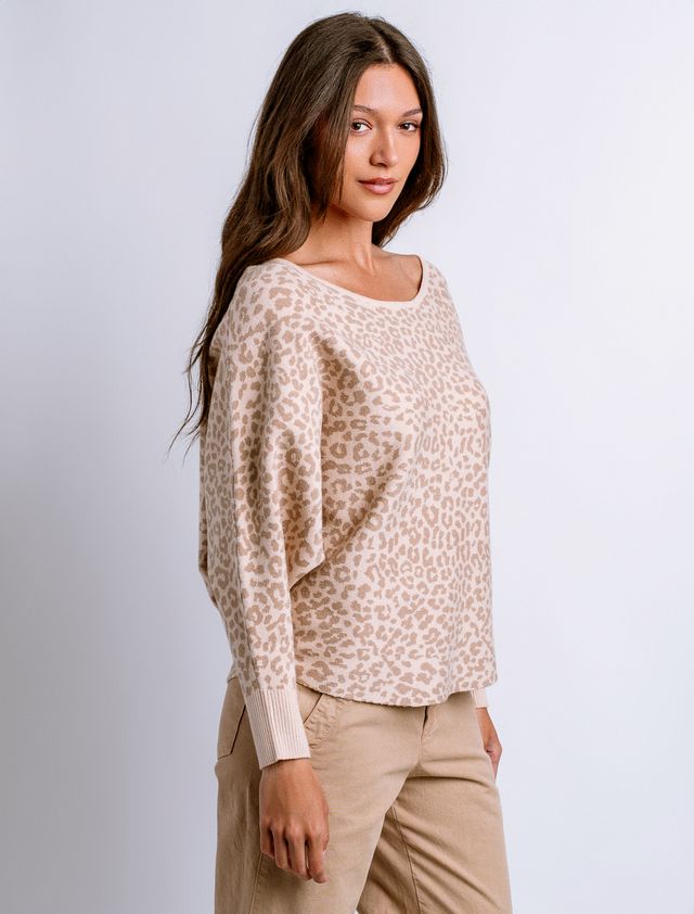 Ryu Cheetah Sweater - Cream/Beige