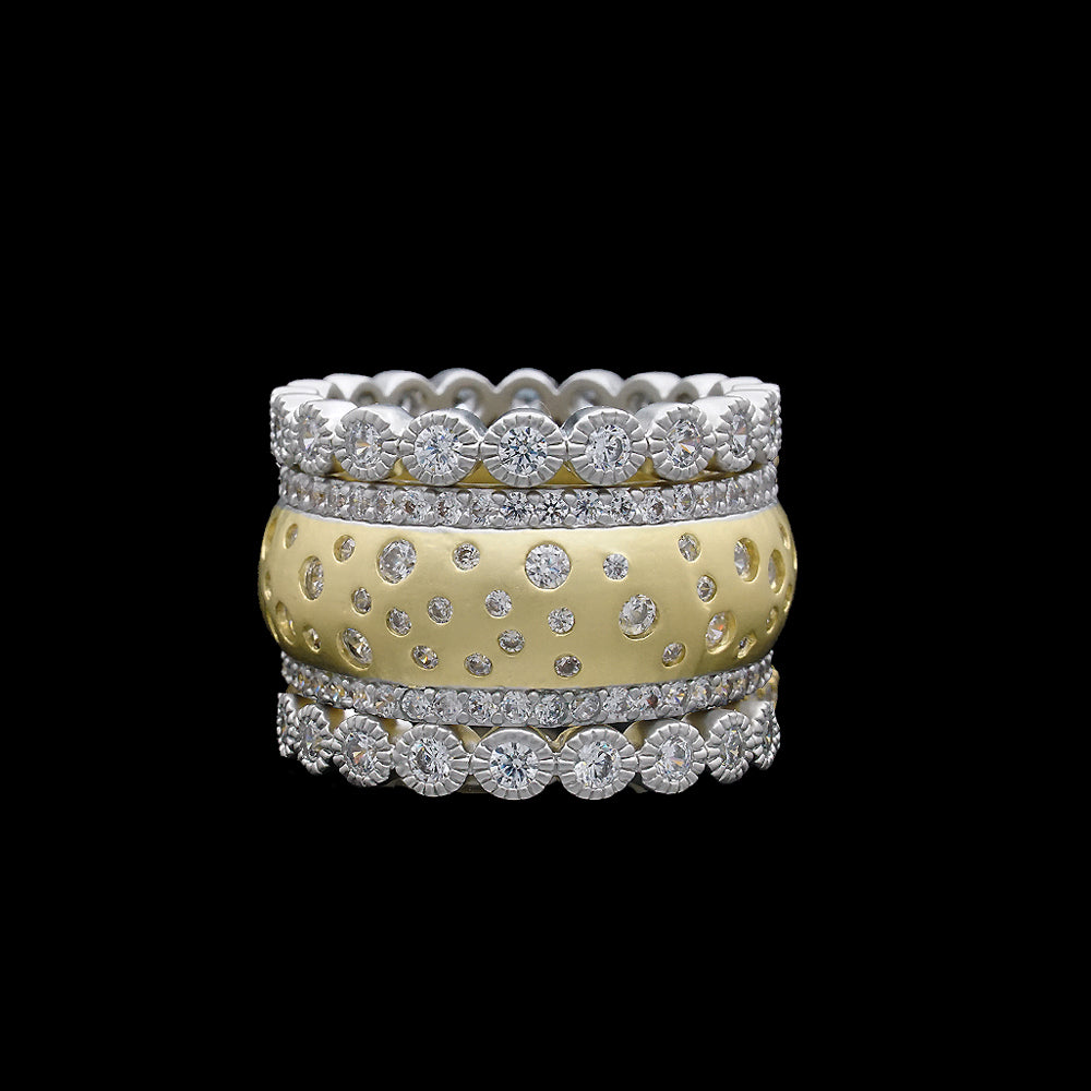 Delicate Gold & CZ Band Ring