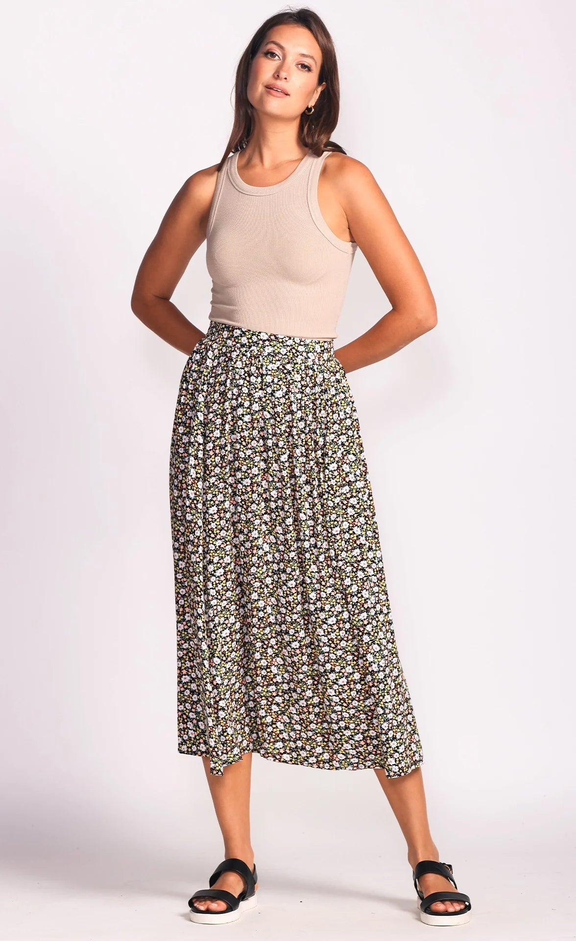 Luna Skirt - Black Floral Print