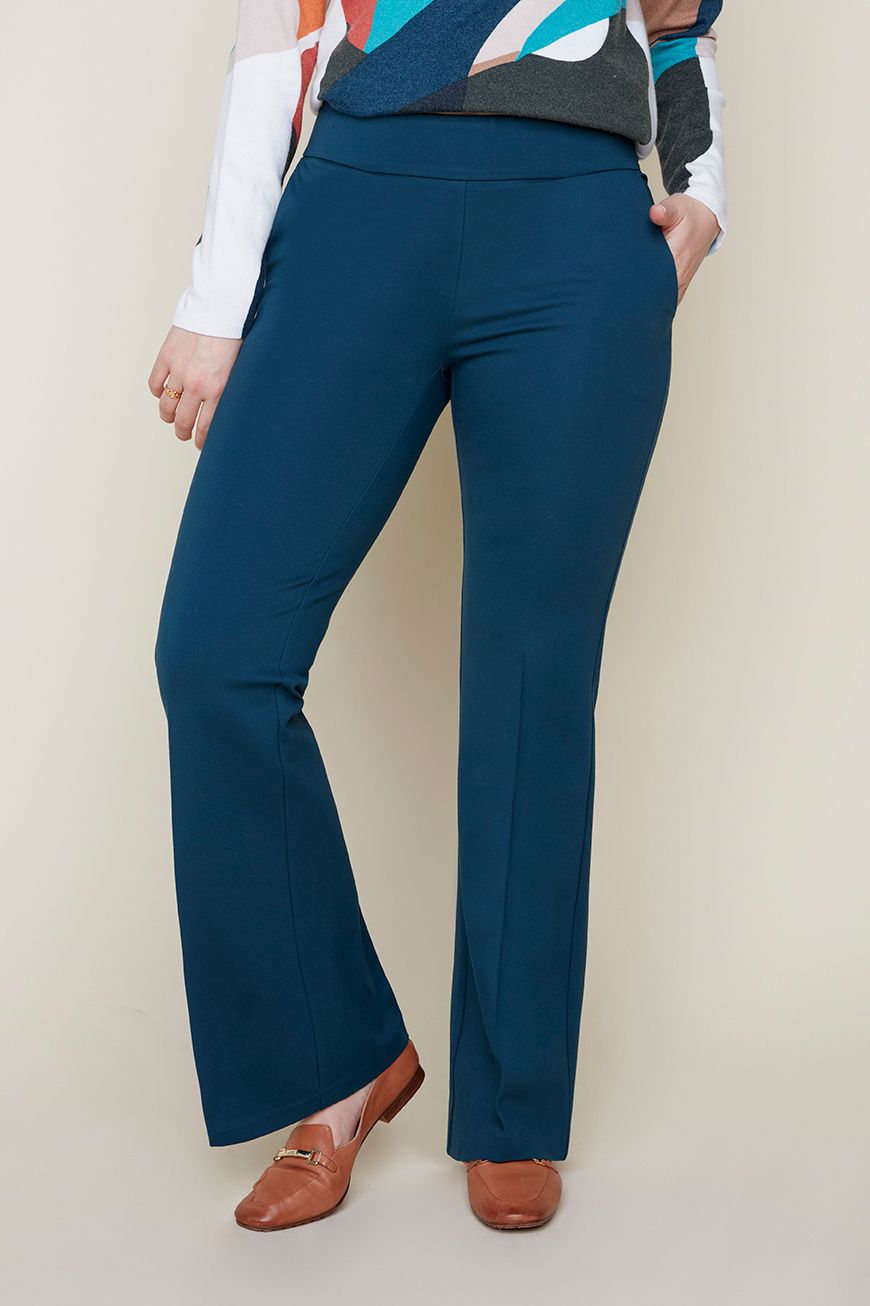 Pull-On Flare Leg Pants - Lagoon