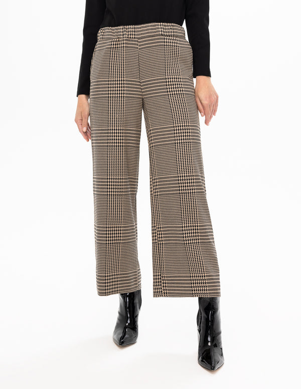 Renuar Cropped Wide Leg Pants Latte Houndstooth Check – Bailey Road