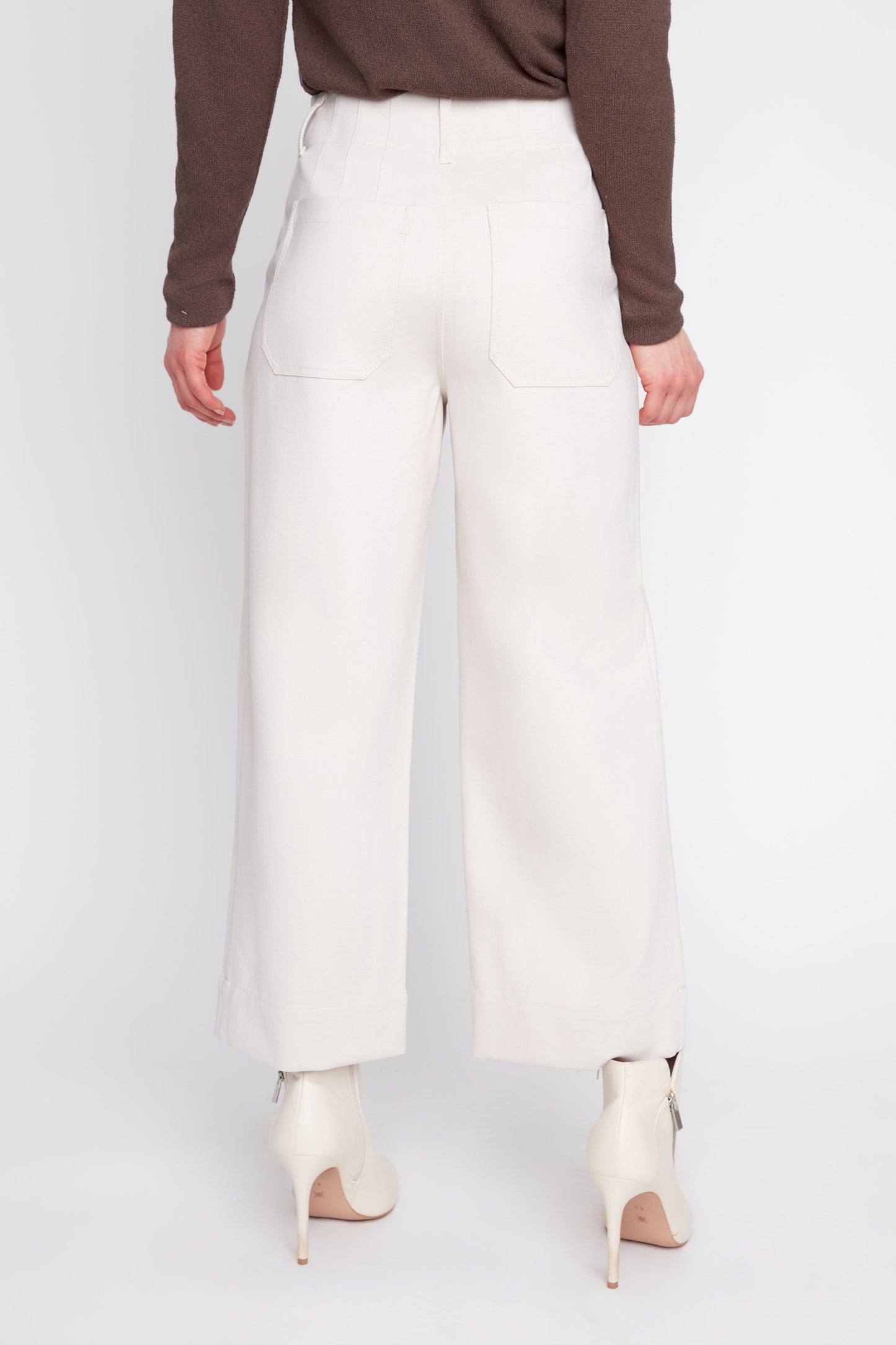 Straight Leg Pant with Front Patch Pockets - Oyster