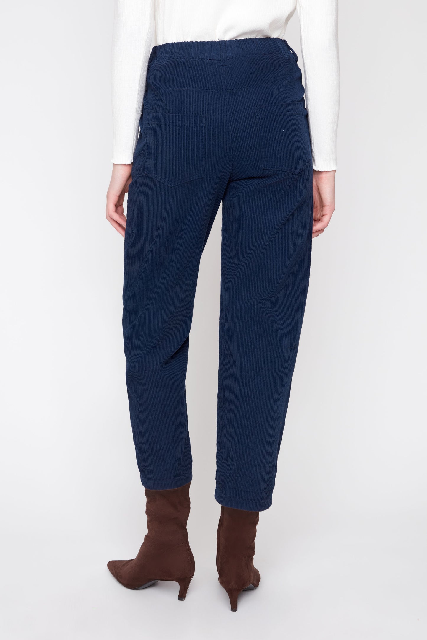 Corduroy Barrel Leg Pants - Indigo