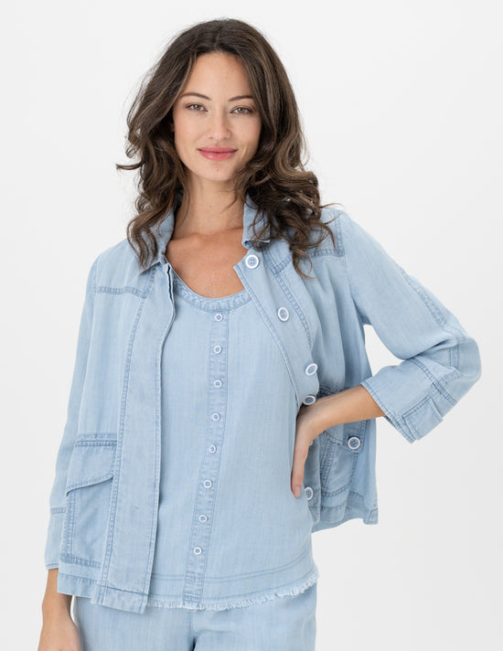 Load image into Gallery viewer, Chambray Jacket with Pockets
