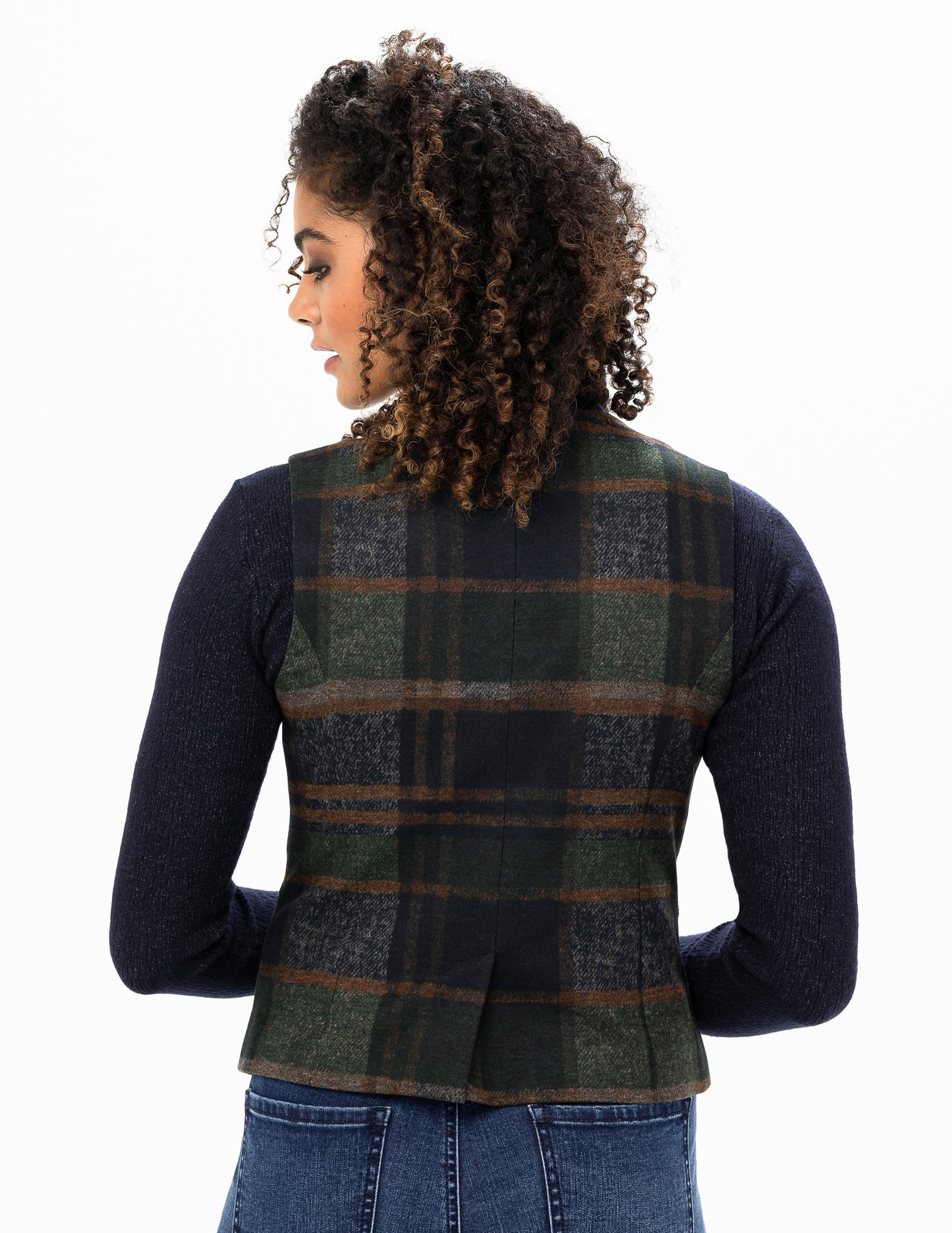 Fitted Riding Vest - Plaid