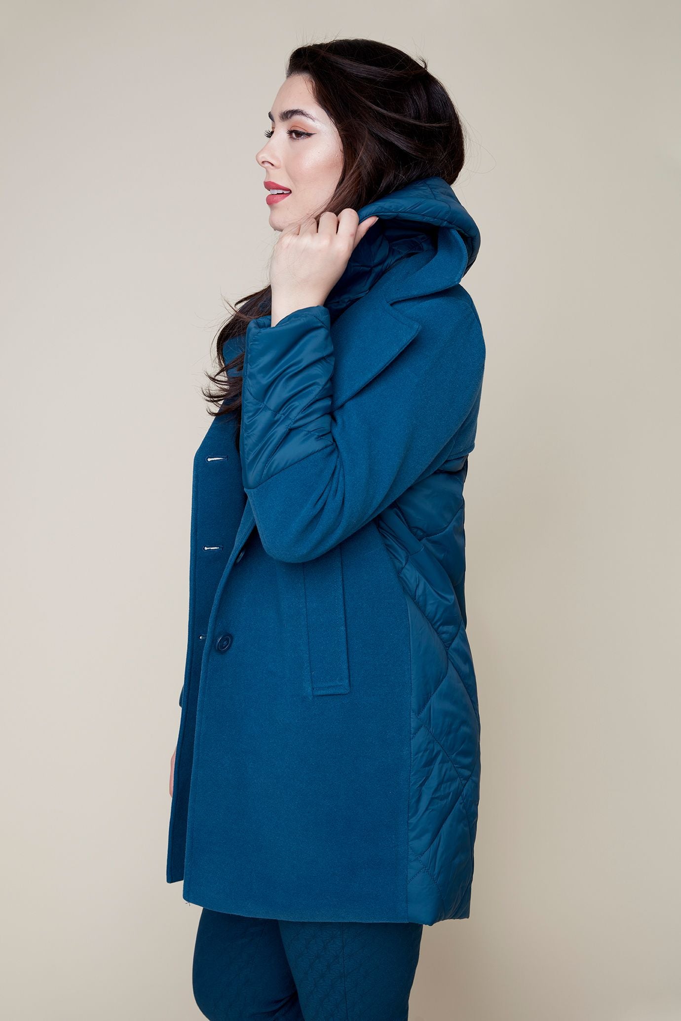 Winter Coat with Detachable Hood - Lagoon