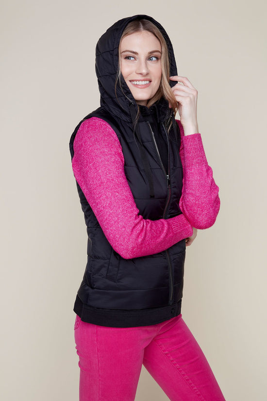 Short Quilted Vest - Black