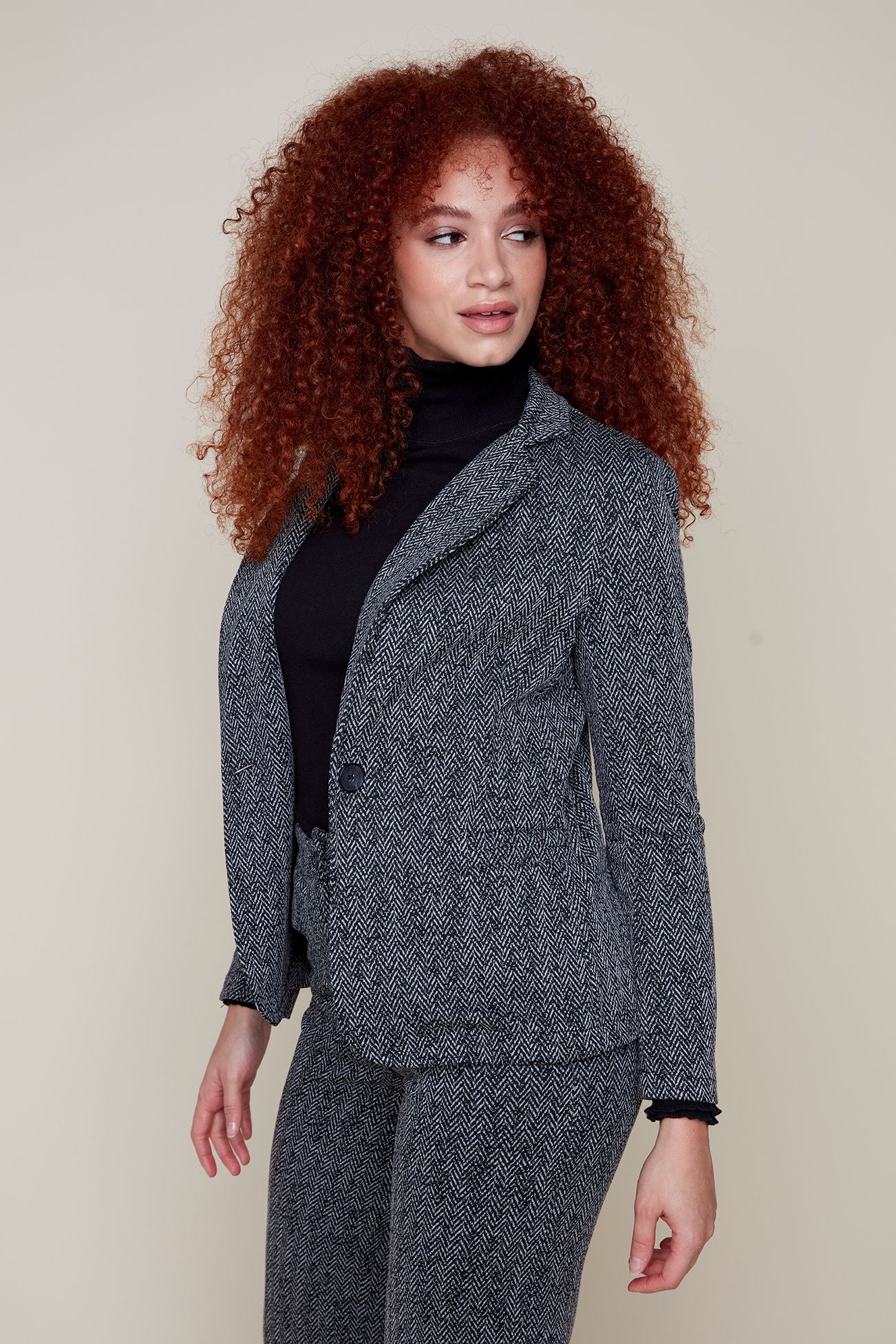 Tweed Blazer - Black Combo