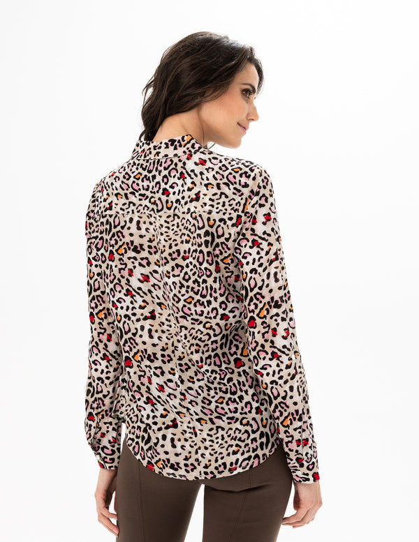 Animal Print Top - Cashew