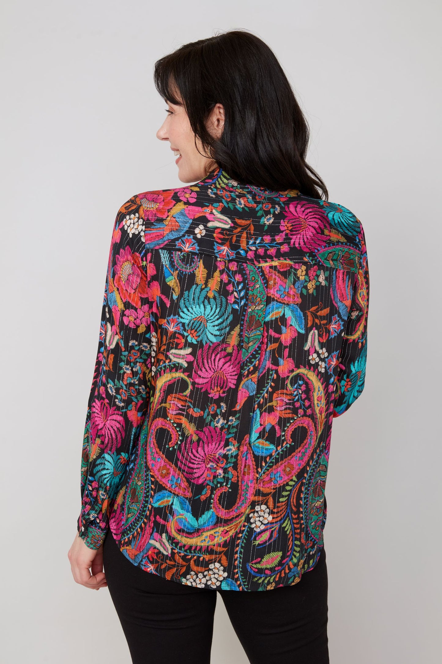 Paisley Floral Top - Multi Pink
