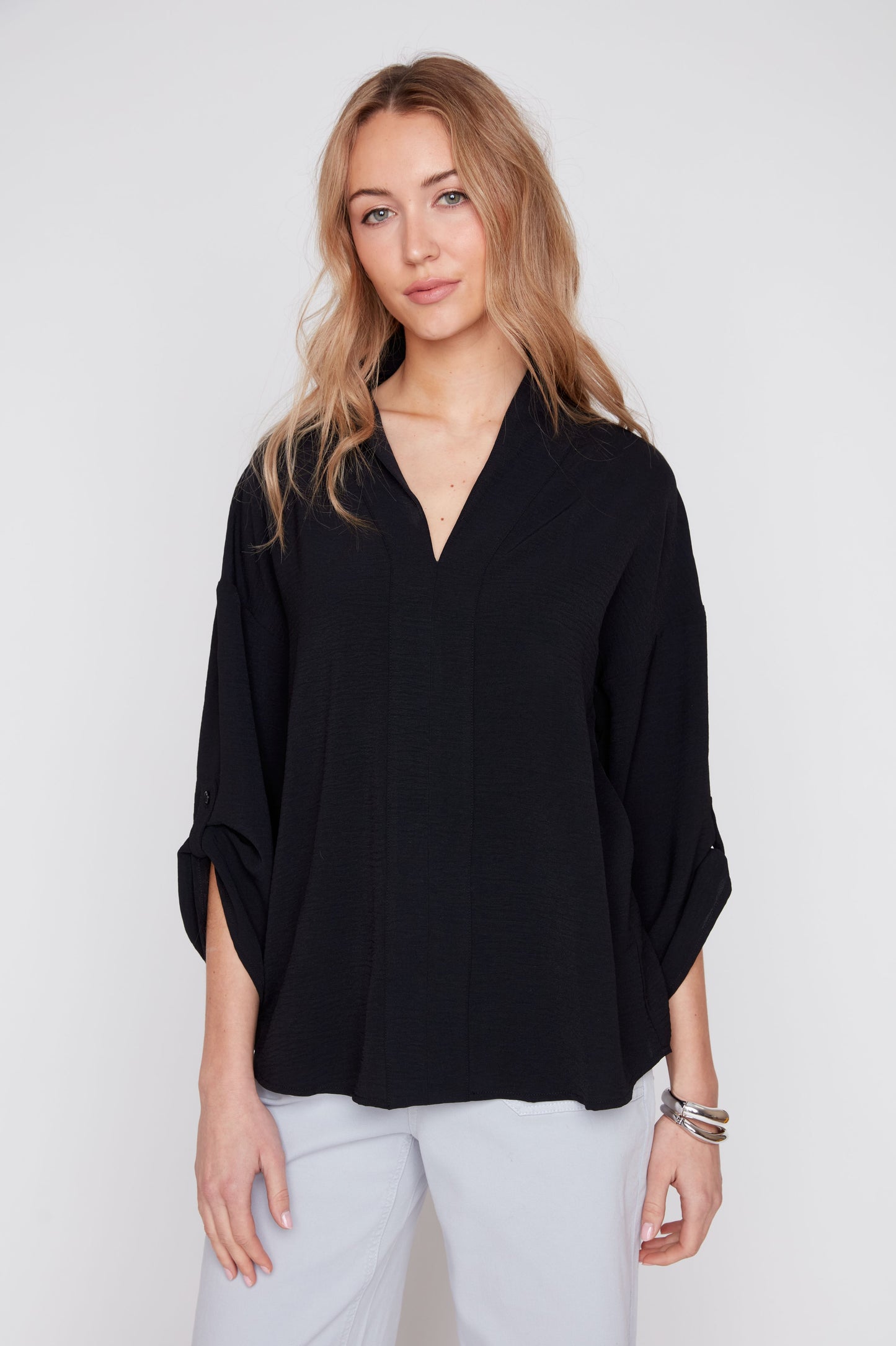 Airflow Top with 3/4 Sleeves - Black