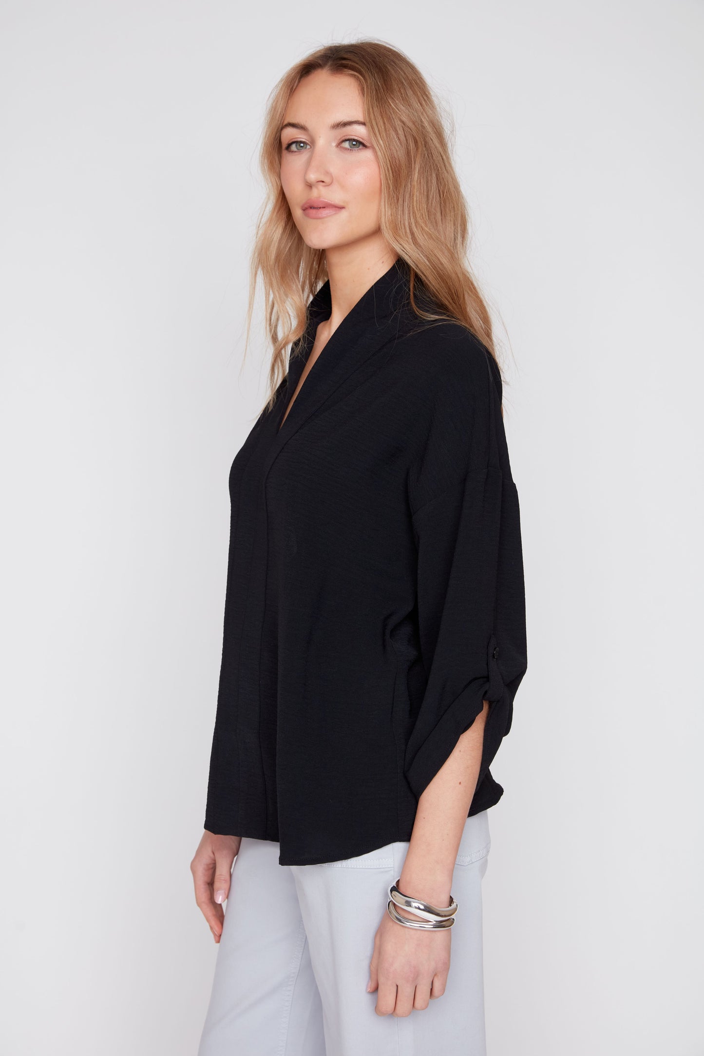 Airflow Top with 3/4 Sleeves - Black