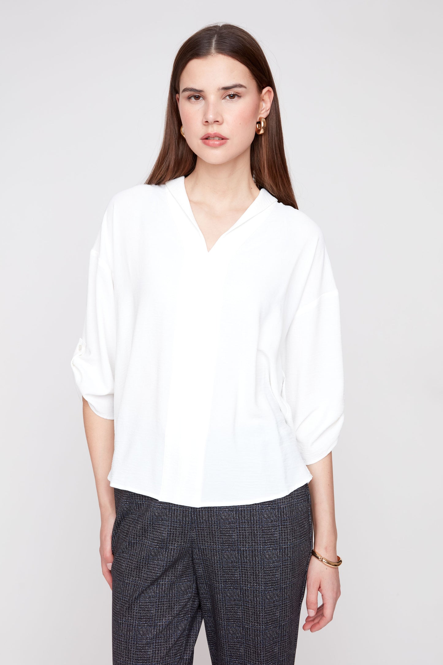 Airflow Top with 3/4 Sleeves - Creme