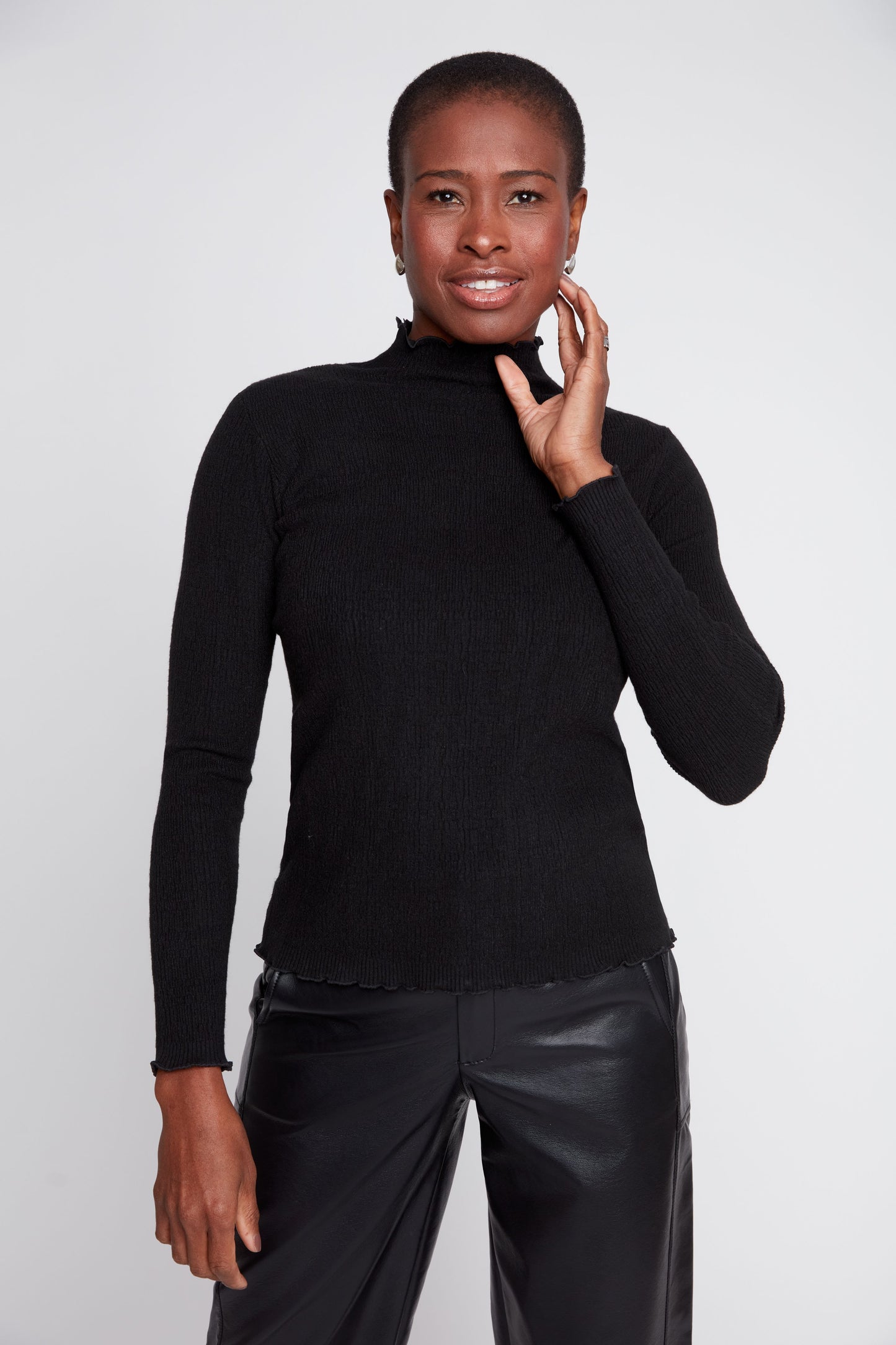 Funnel Neck Sweater - Black
