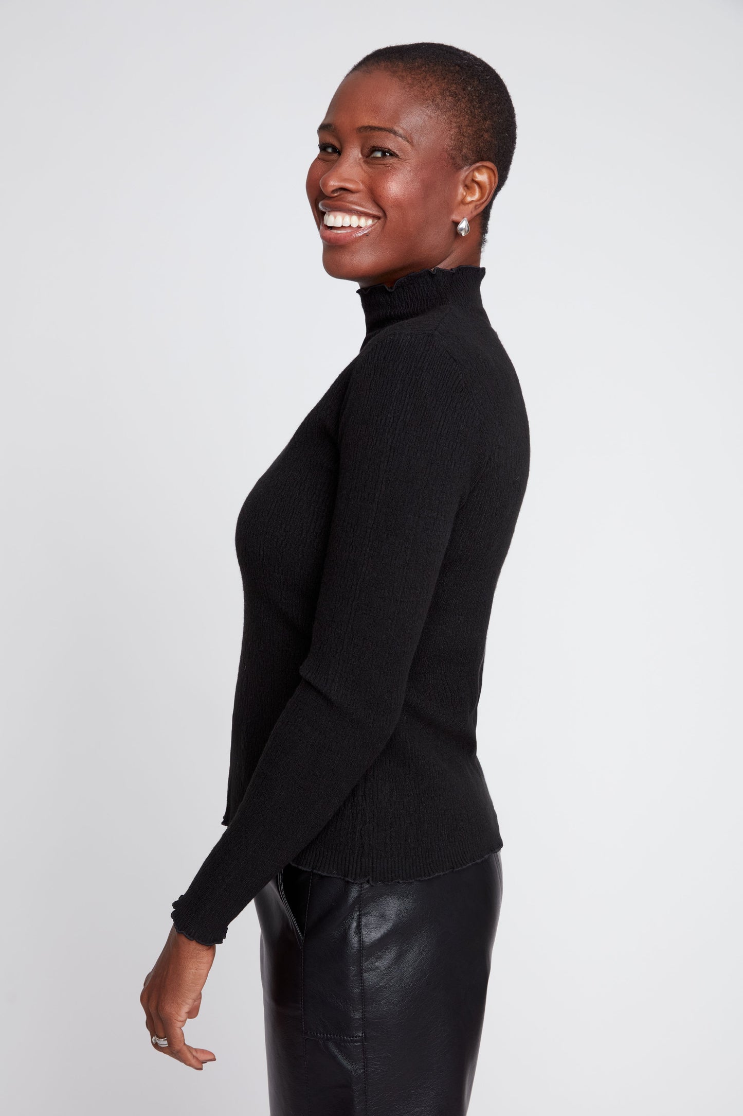 Funnel Neck Sweater - Black