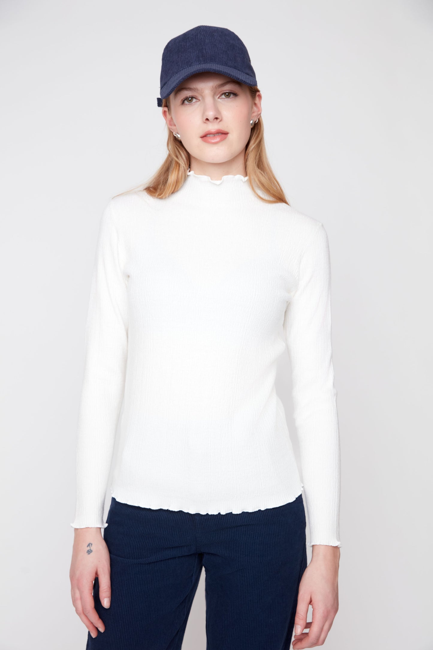 Funnel Neck Sweater - Creme
