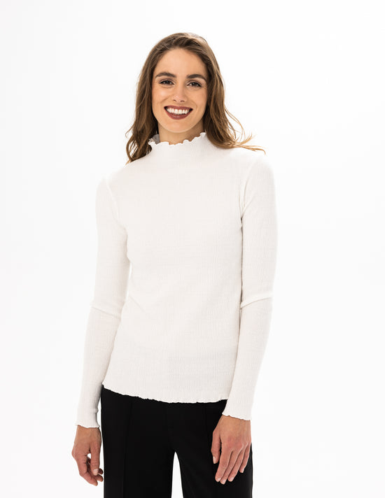 Funnel Neck Sweater - Creme