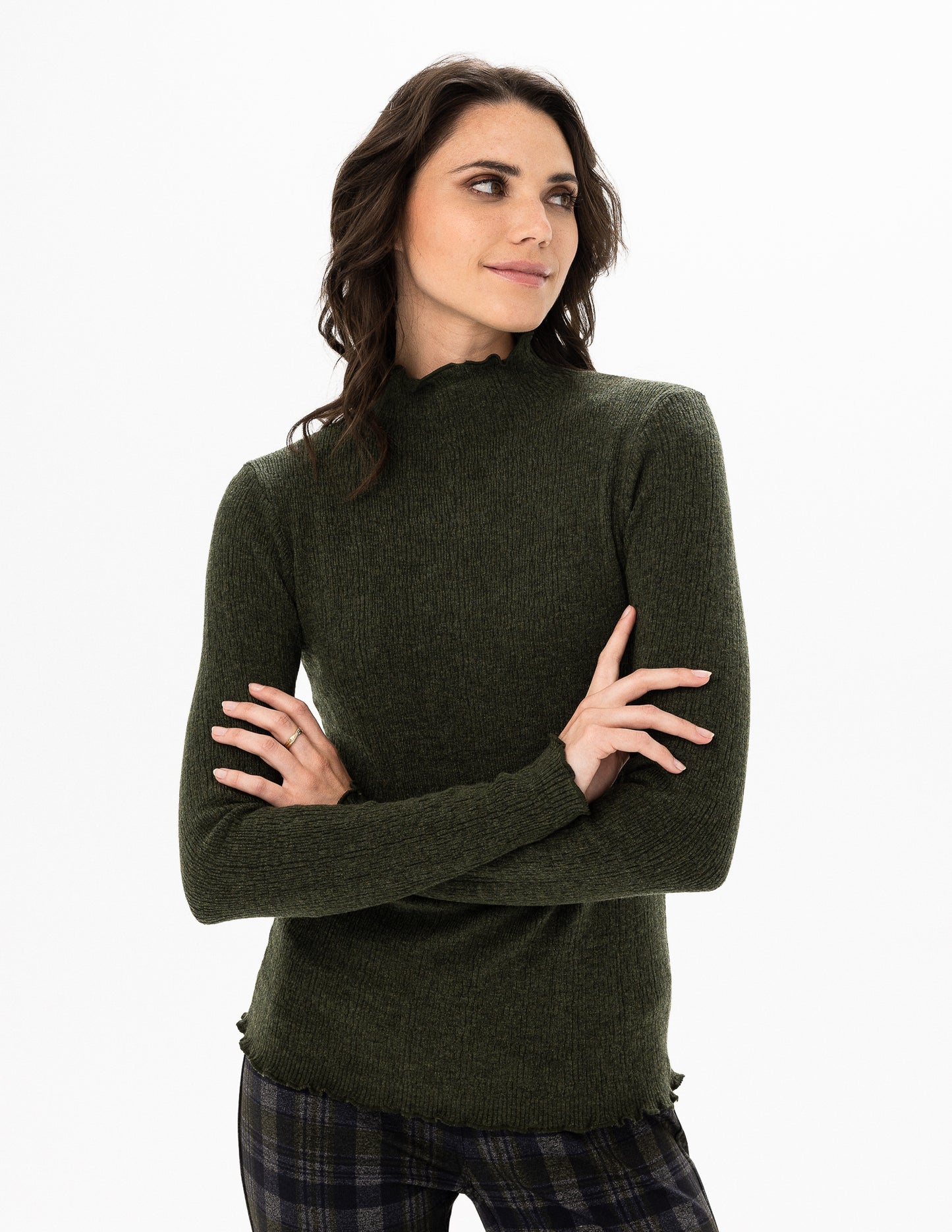 Funnel Neck Sweater - Military Green