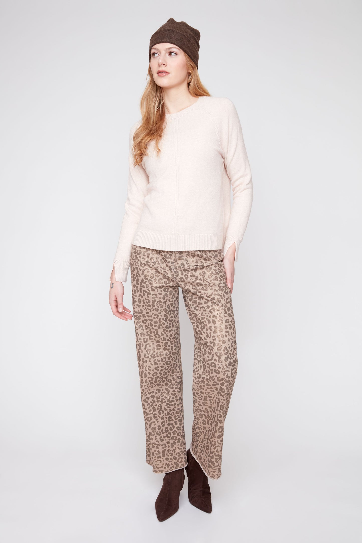 Front Seam Sweater - Champagne