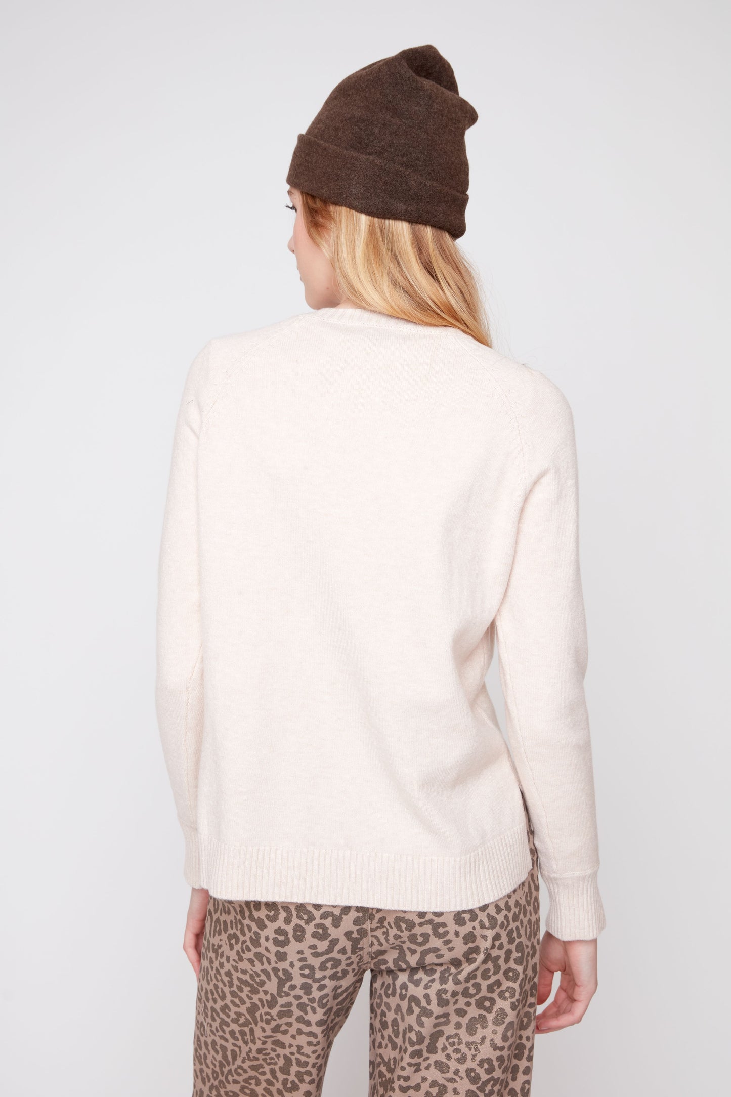 Front Seam Sweater - Champagne
