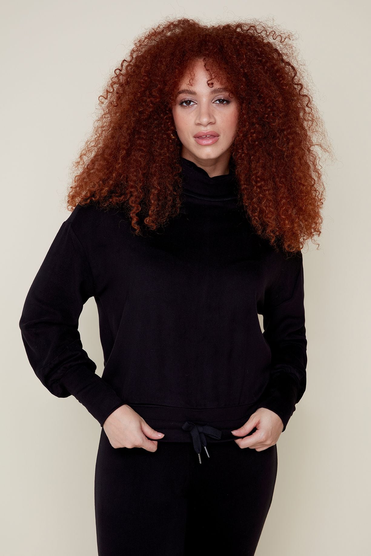 Softie Mock Neck Top - Black