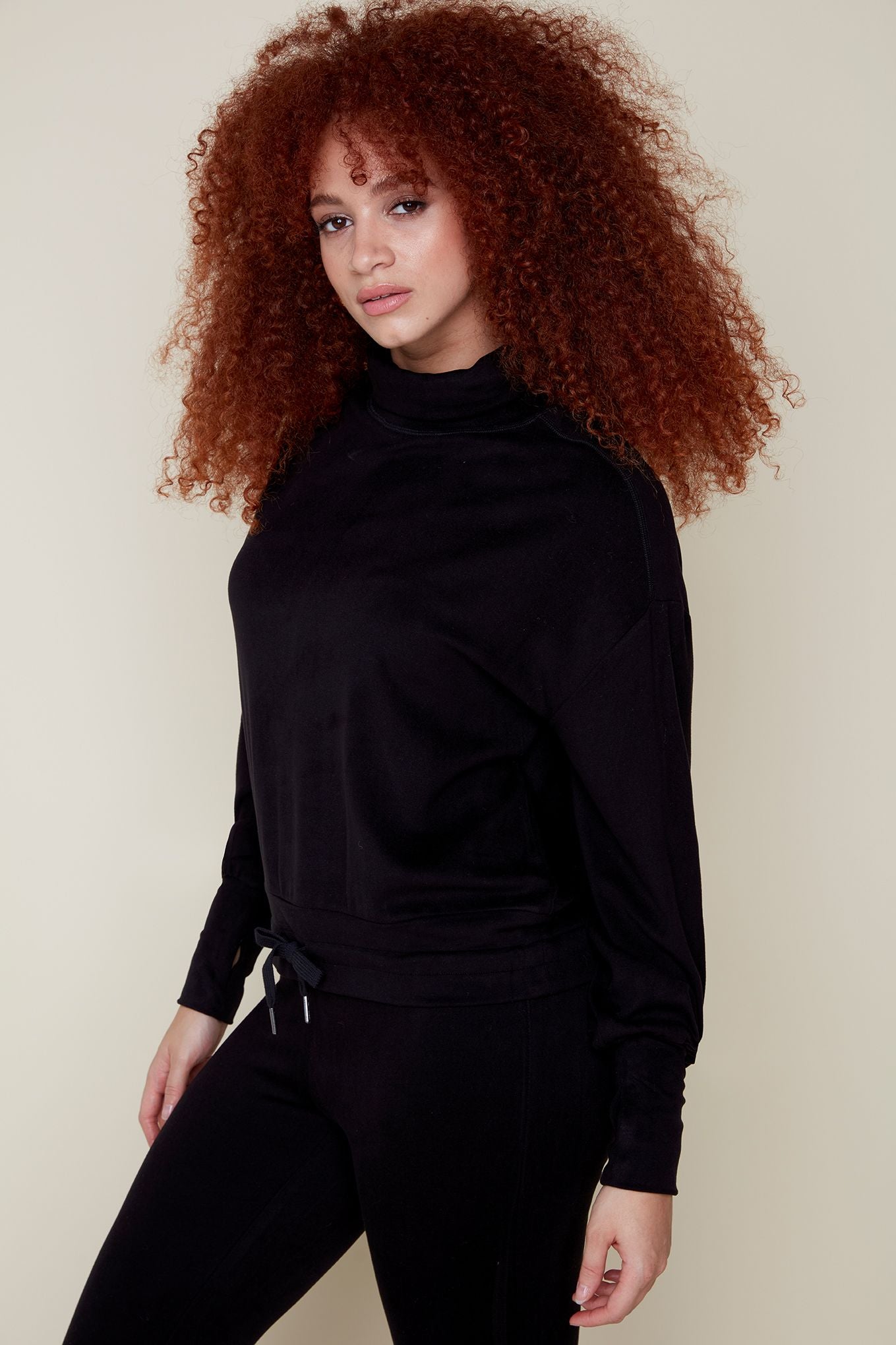 Softie Mock Neck Top - Black