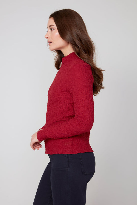 Textured Mock Turtleneck Sweater - Porto