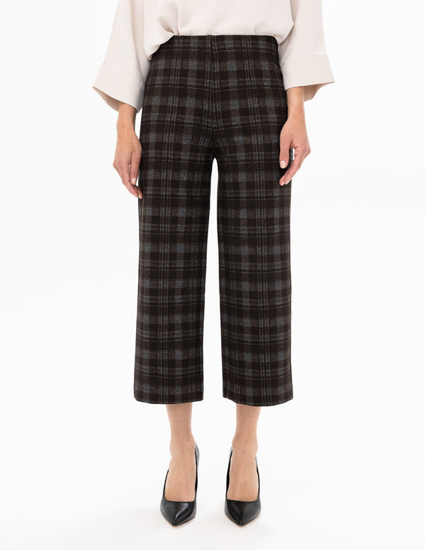 Pull-On Goucho Pants - Chocolate Plaid
