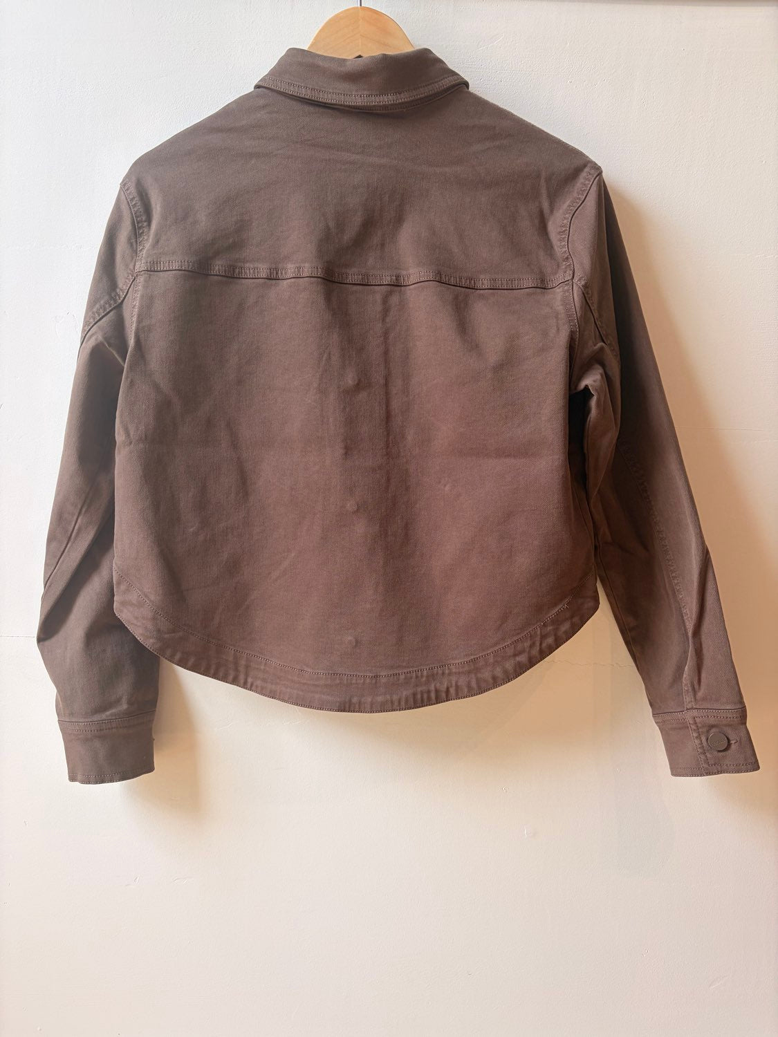 Button Front Tencel Jacket with Patch Pockets - Chocolate