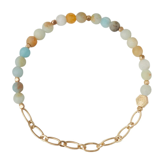 Amazonite & Gold Stacking Bracelet