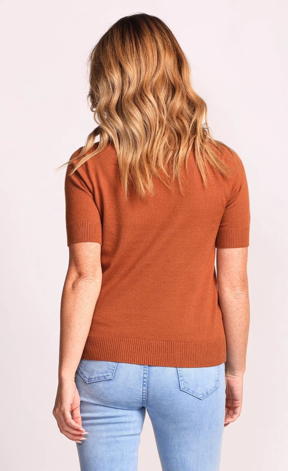 Sandy Basic Sweater Tee - Brown