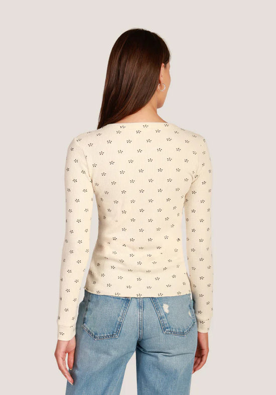 Sasha Printed Waffle Tee - Natural