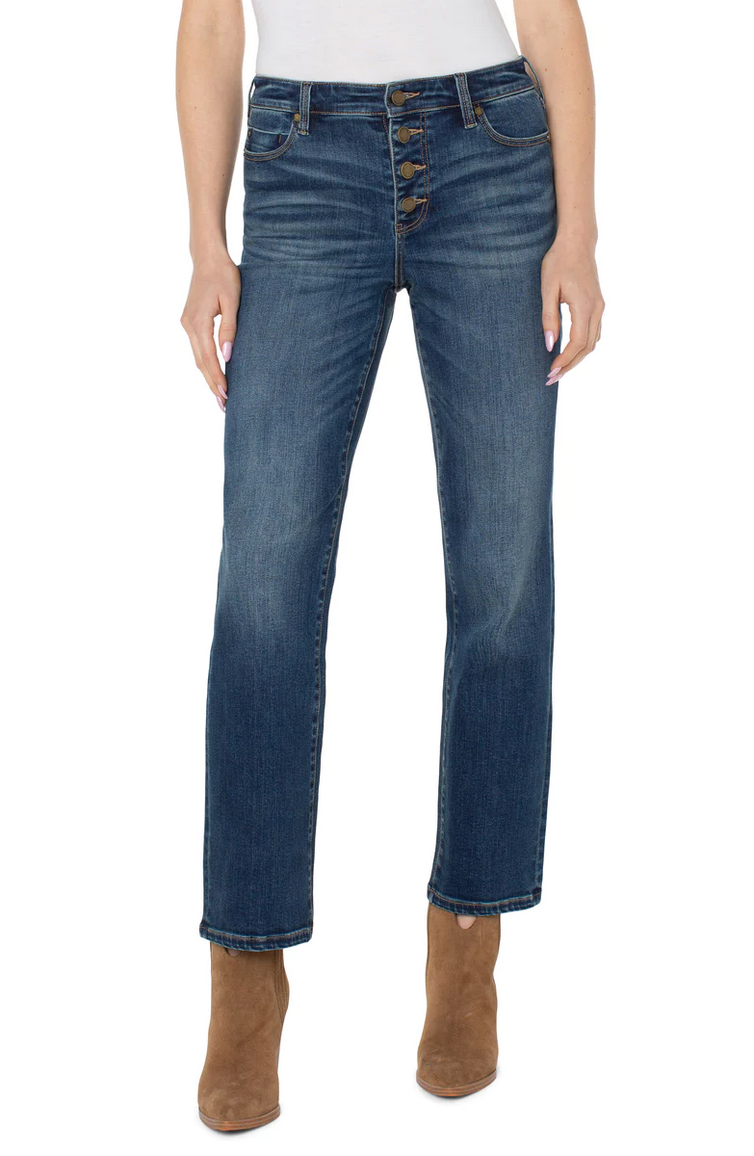 Kennedy Cropped Jeans with Button Fly - Piedmont