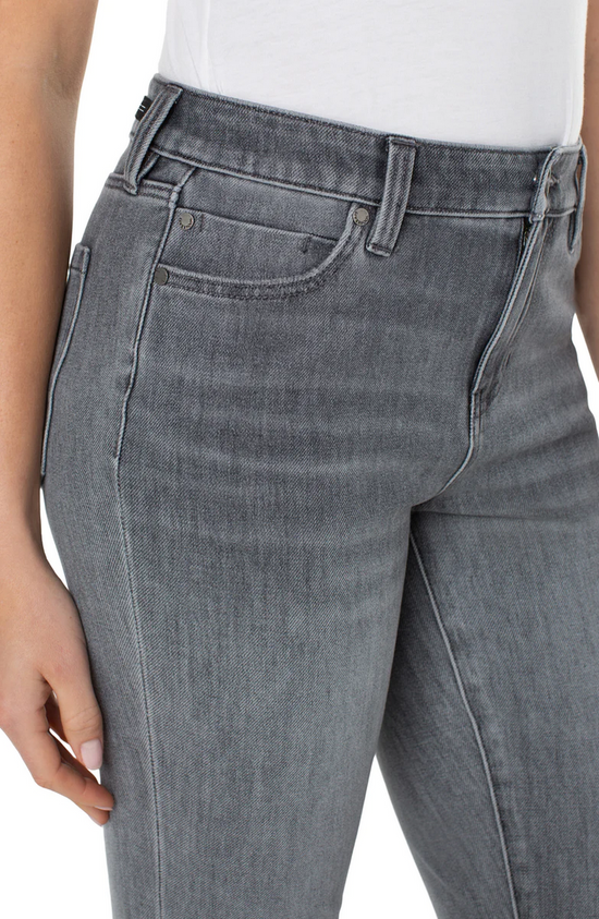Hannah Crop Flare Jeans with Cut Hem - Kessler
