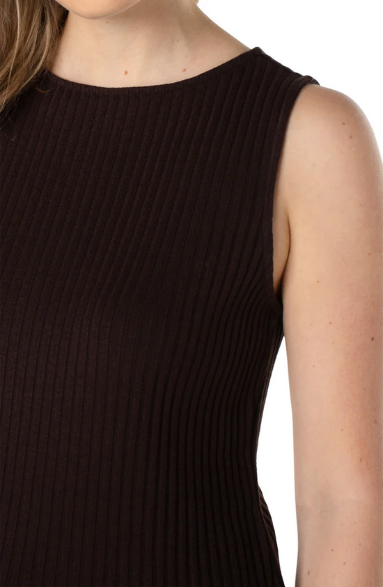 Load image into Gallery viewer, Sleeveless Boat Neck Ribbed Top - Java

