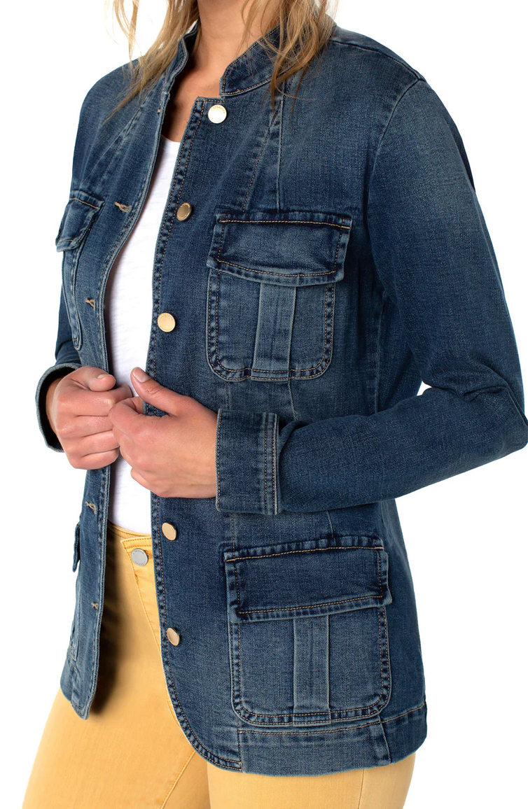 Denim Jacket with Patch Pockets