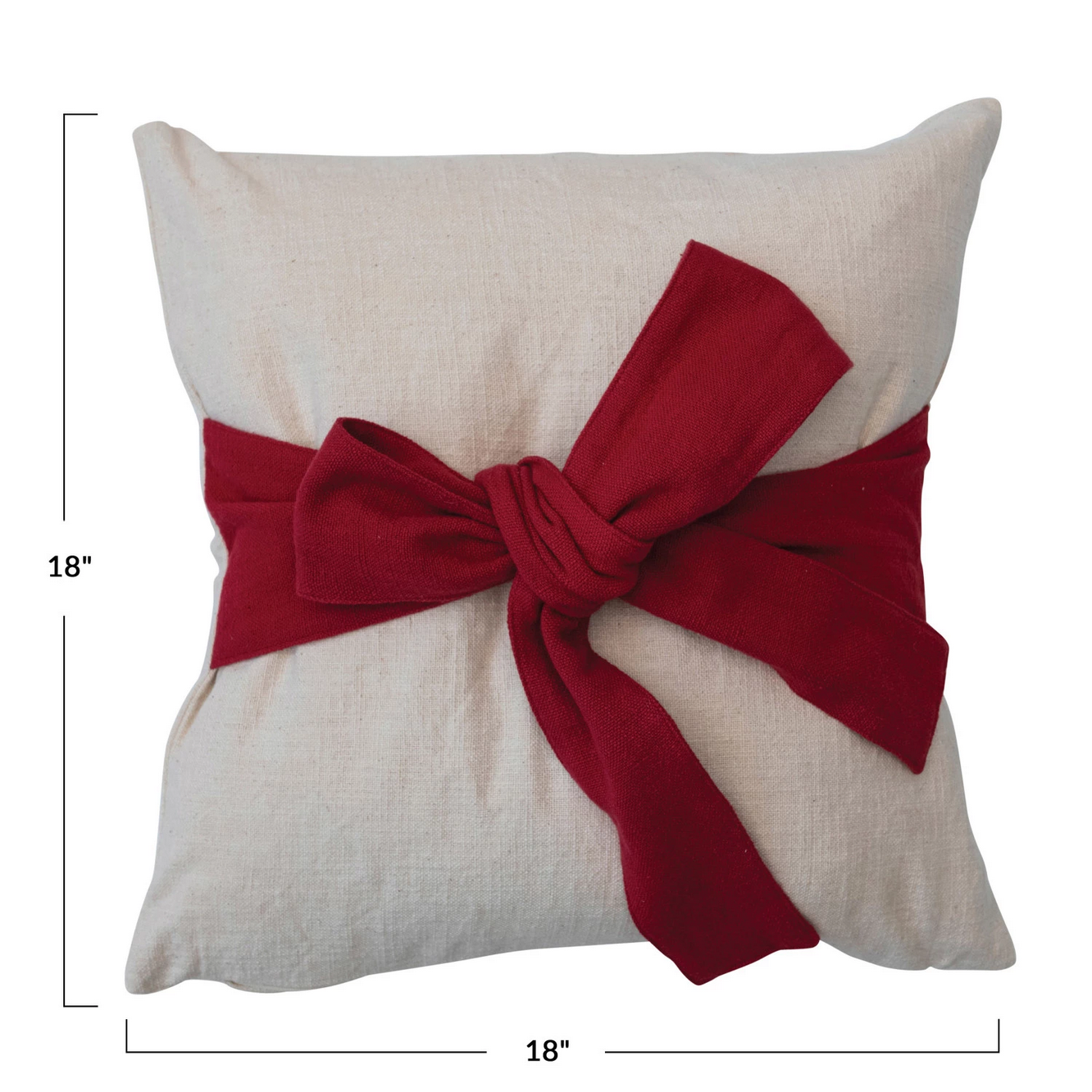 Holiday Throw Pillow with Red Bow