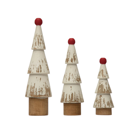 Pine Wood Holiday Trees - Set of 3