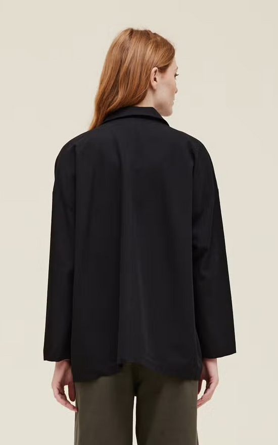Oversize Button-Up Jacket - Black